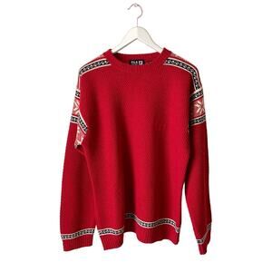 Fila Sport Vintage Red Wool Sweater Size Medium